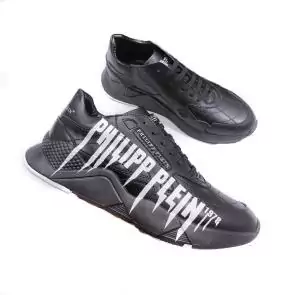chaussure philipp plein soldes plin logo black